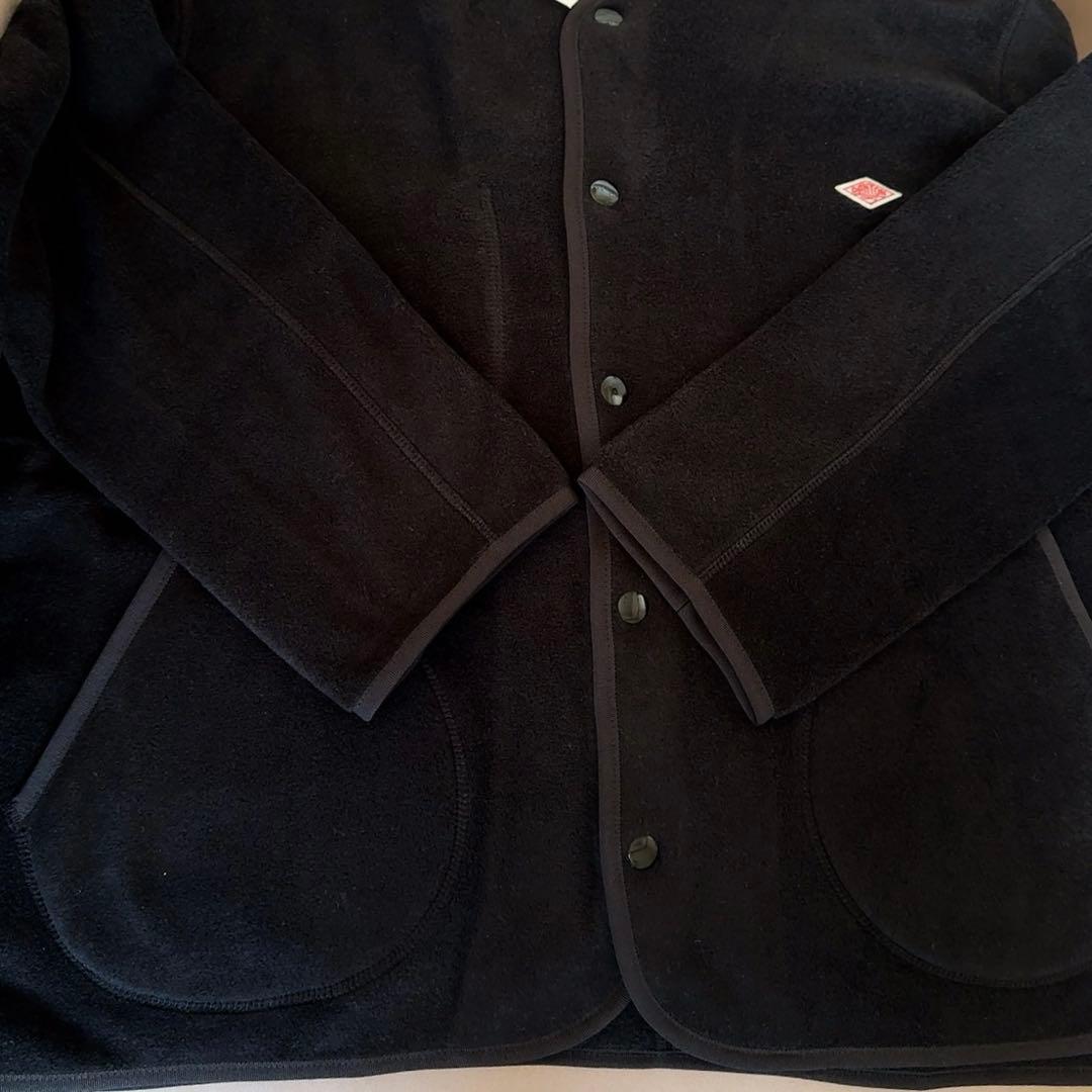 未使用品、DANTON（ダントン）ノーカラー フリース ジャケットブラック