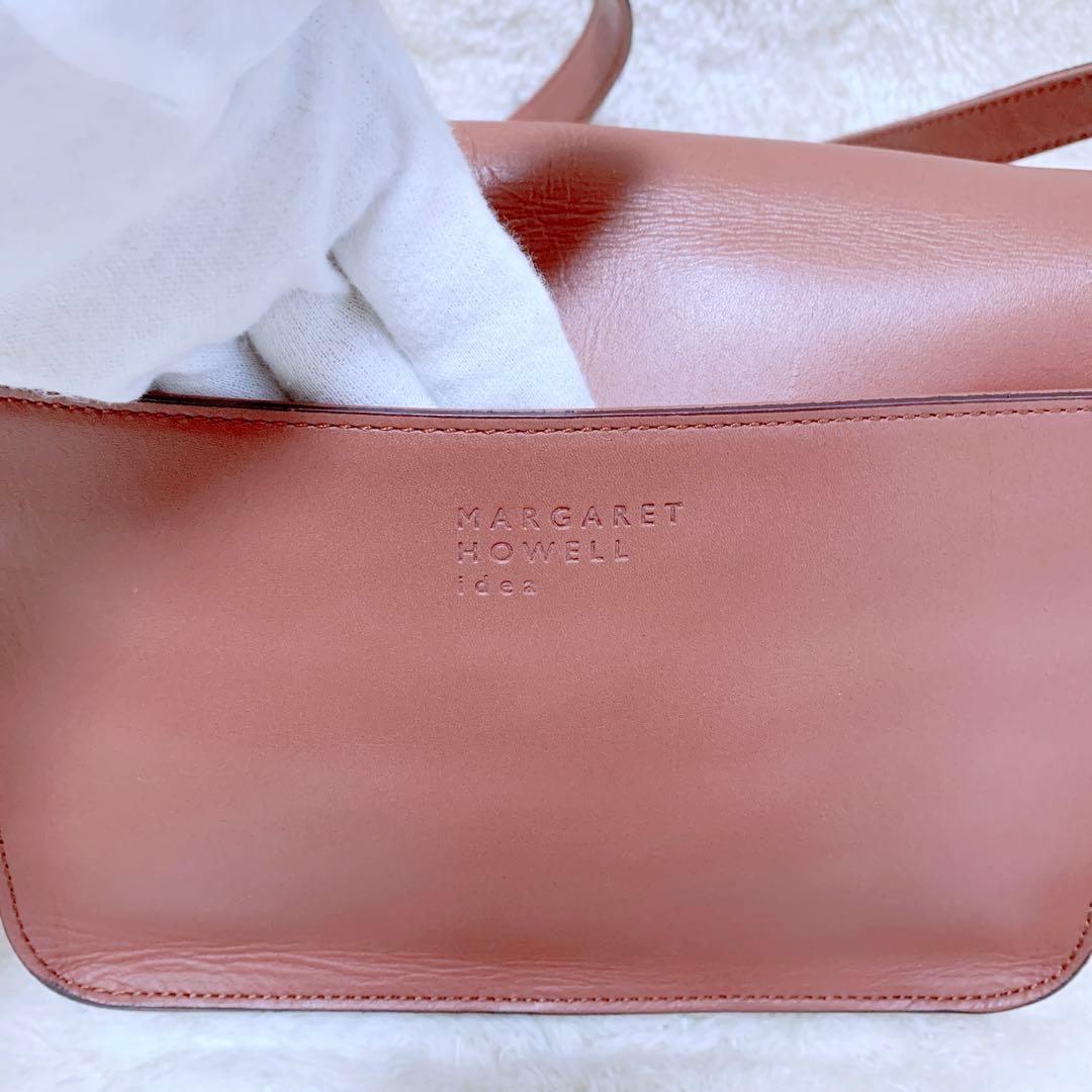 美品 マーガレットハウエル idea レザー サッチェルバッグ クロス