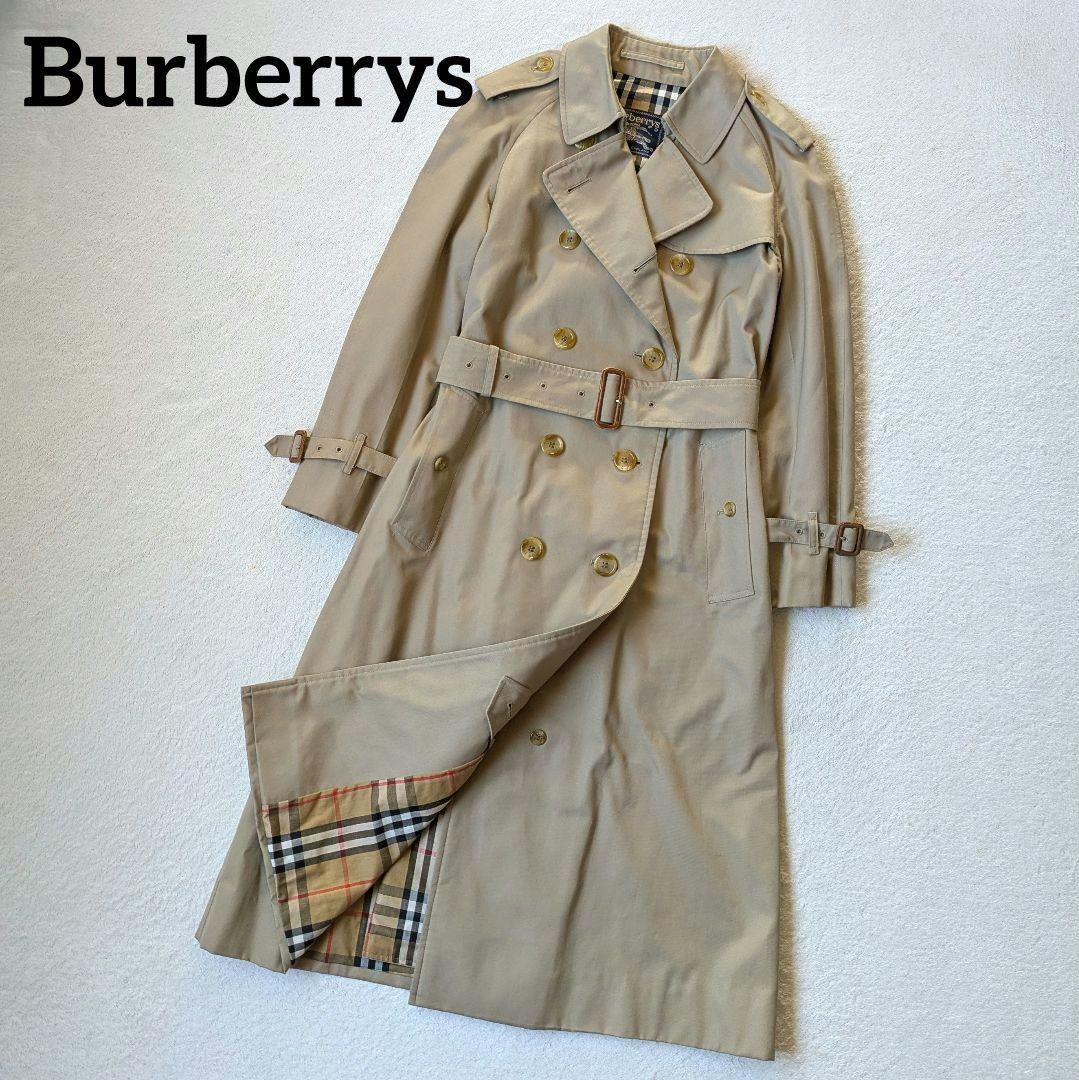 バーバリー トレンチコート ベージュ系 ノバチェック柄 ベルト付き ダブル 美品】バーバリー トレンチコート ノバチェック ライナー ベルト付