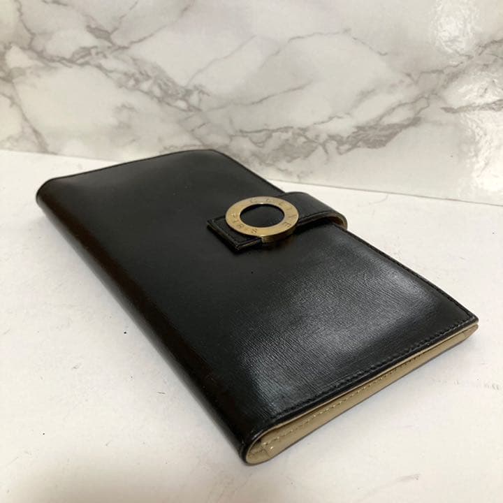 《希少》CELINE セリーヌ サークルロゴ レザー 黒 ブラック 長財布