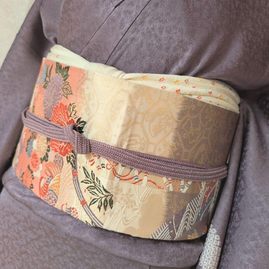 訪問着 フルセット 着物 付け下げ 正絹 絞り 紫 C2 - メルカリ