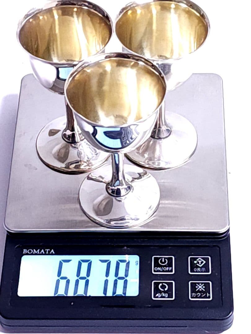 銀杯　純銀 68.78g 盃　3 杯セット　酒器　アンティーク