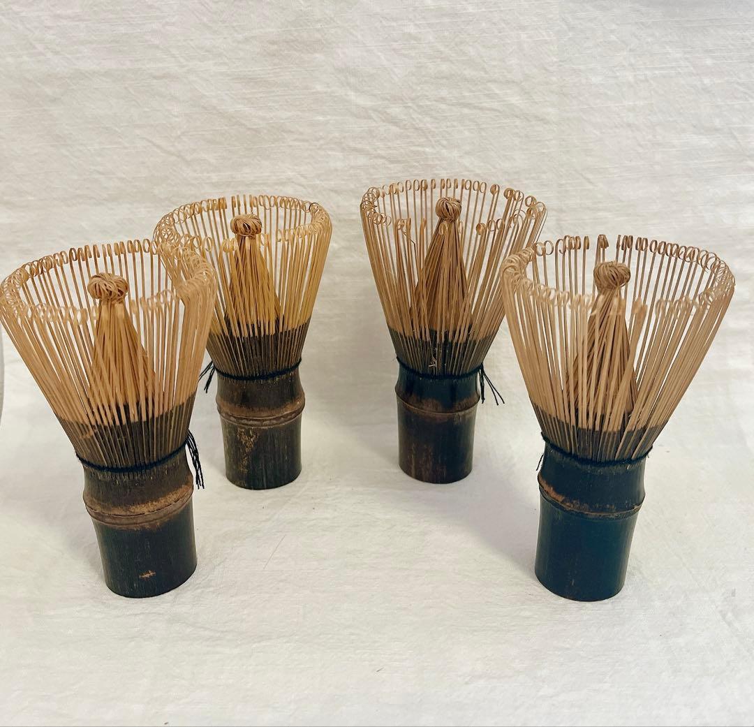 黒竹茶筅 4本 百本立 茶道具 抹茶 傷がある茶杓1本おまけ - メルカリ