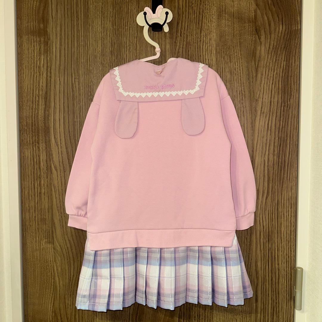 美品 メゾピアノ マイメロディ 裾プリーツ2wayセーラーワンピース