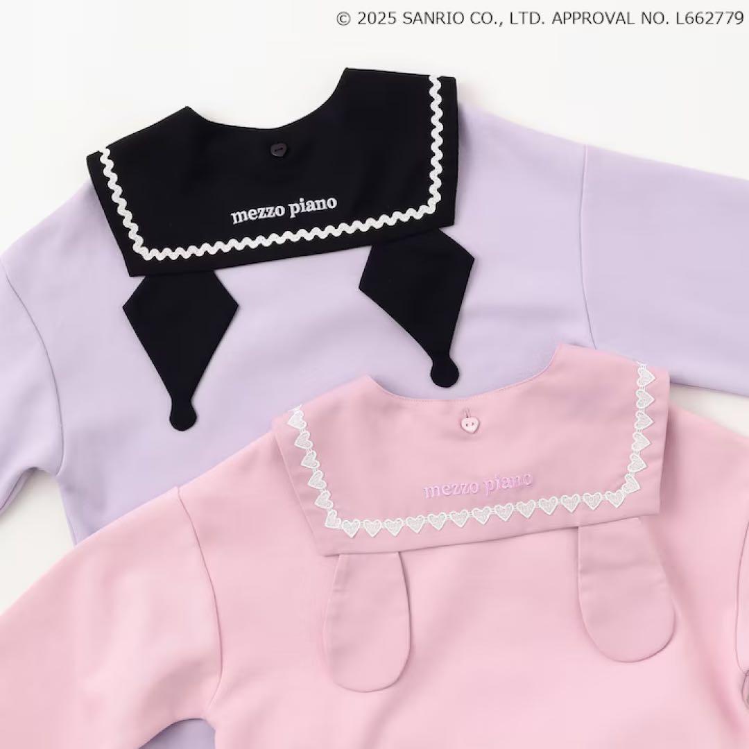 美品 メゾピアノ マイメロディ 裾プリーツ2wayセーラーワンピース