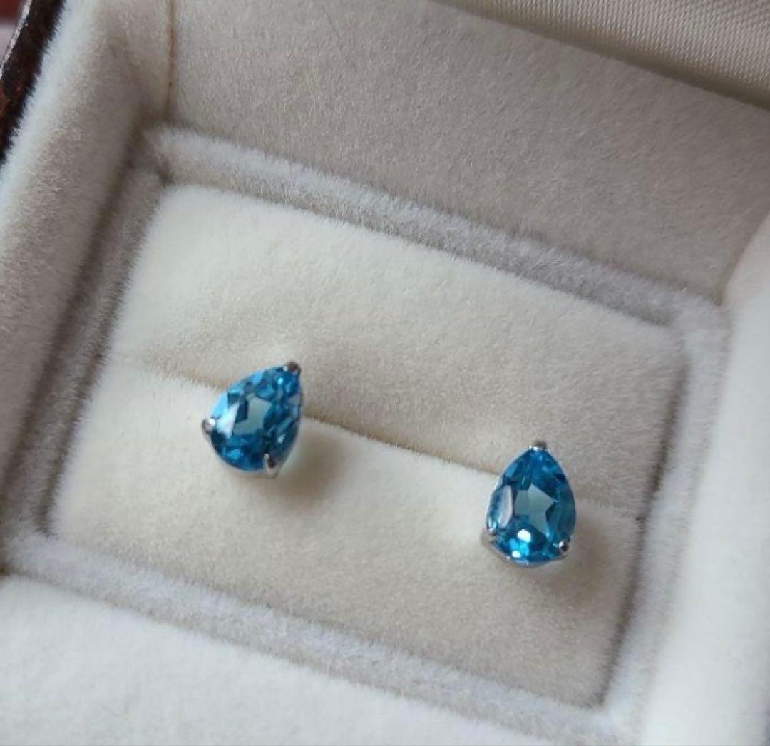 ⭐️【ブルートパーズ】大粒ピアス　pt900　1.7ct　ピアス
