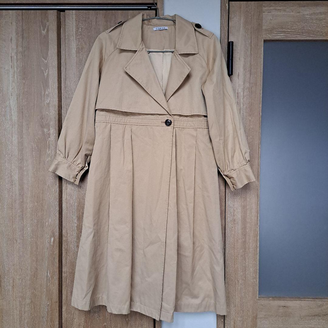 COHINA コヒナ ロングフレアトレンチコート ベージュ XS - メルカリ