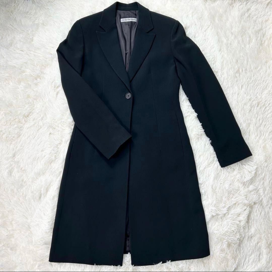 美品】エンポリオアルマーニ チェスターコート ロング丈 ウール