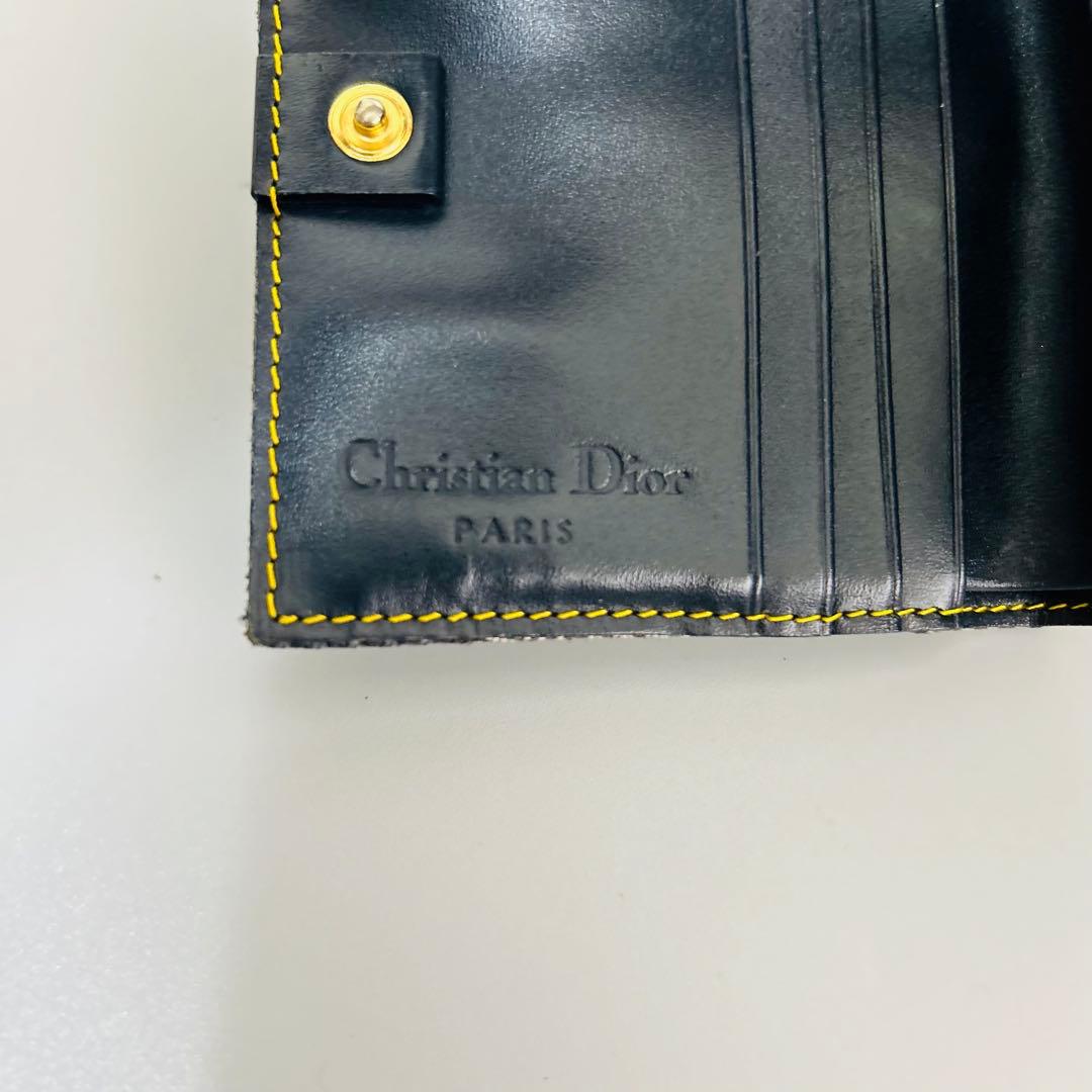 クリスチャンディオール 二つ折り財布 トロッター柄 サドル D金具