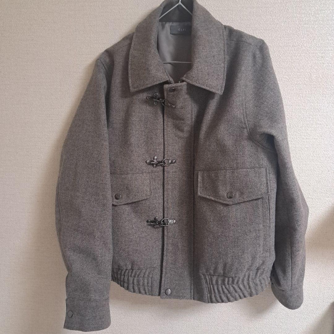 CLEL】ウールブレンド ヘリンボーンツイードファイヤーマンブルゾン