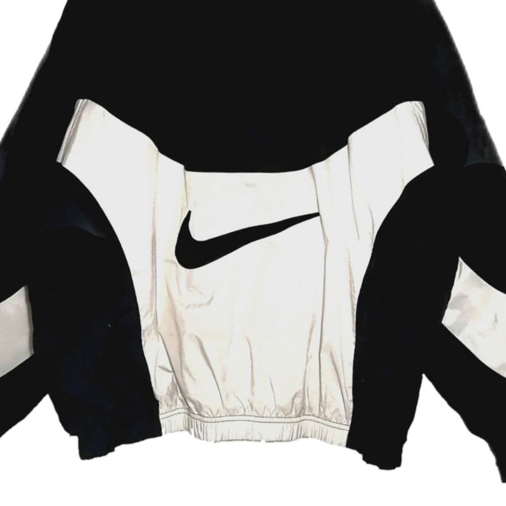 90s NIKE ナイキ 白タグ ナイロンジャケット 刺繍 黒白切替 XL - メルカリ