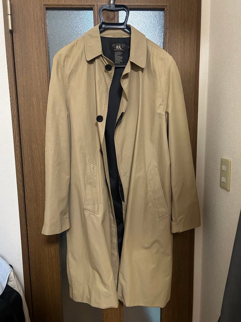 d*9様 RRL ダブルアールエル ステンカラーコート L(表記S)ベージュ ポロラルフローレン スペシャル 90's イタリア製 オーバーコート RRL