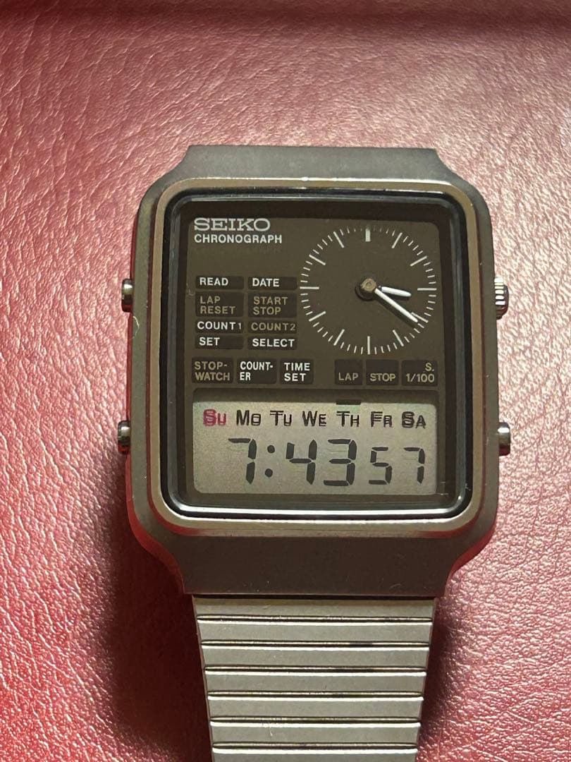 美品　SEIKO H127-5000 クロノグラフ デジアナ ツインカウンター Yahoo!オークション - 稼働品 SEIKO セイコー デジタル H127-5000 ツイ
