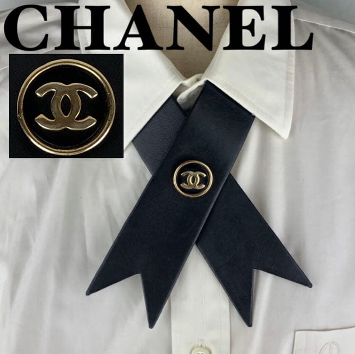極希少 CHANEL シャネル クロスタイ ココマーク 刻印あり ネクタイ