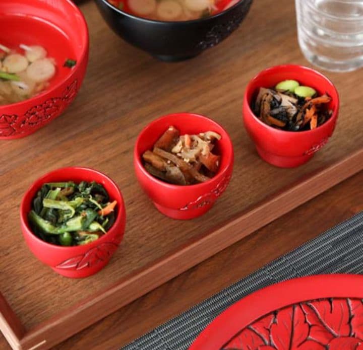 村上木彫堆朱 漆器 お猪口ぐい呑み 松竹梅 盃 無形文化財 工芸品 酒器