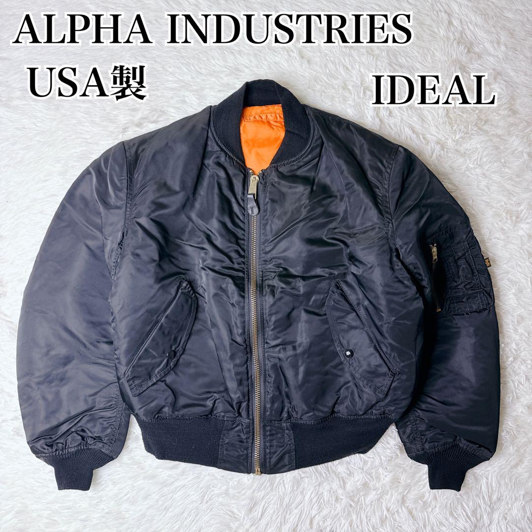アルファ MA-1 フライトジャケット 黒 Mサイズ　USA製 IDEAL 90's ALPHA MA-1 フライトジャケット “BLACK / TALL” - used&vintage