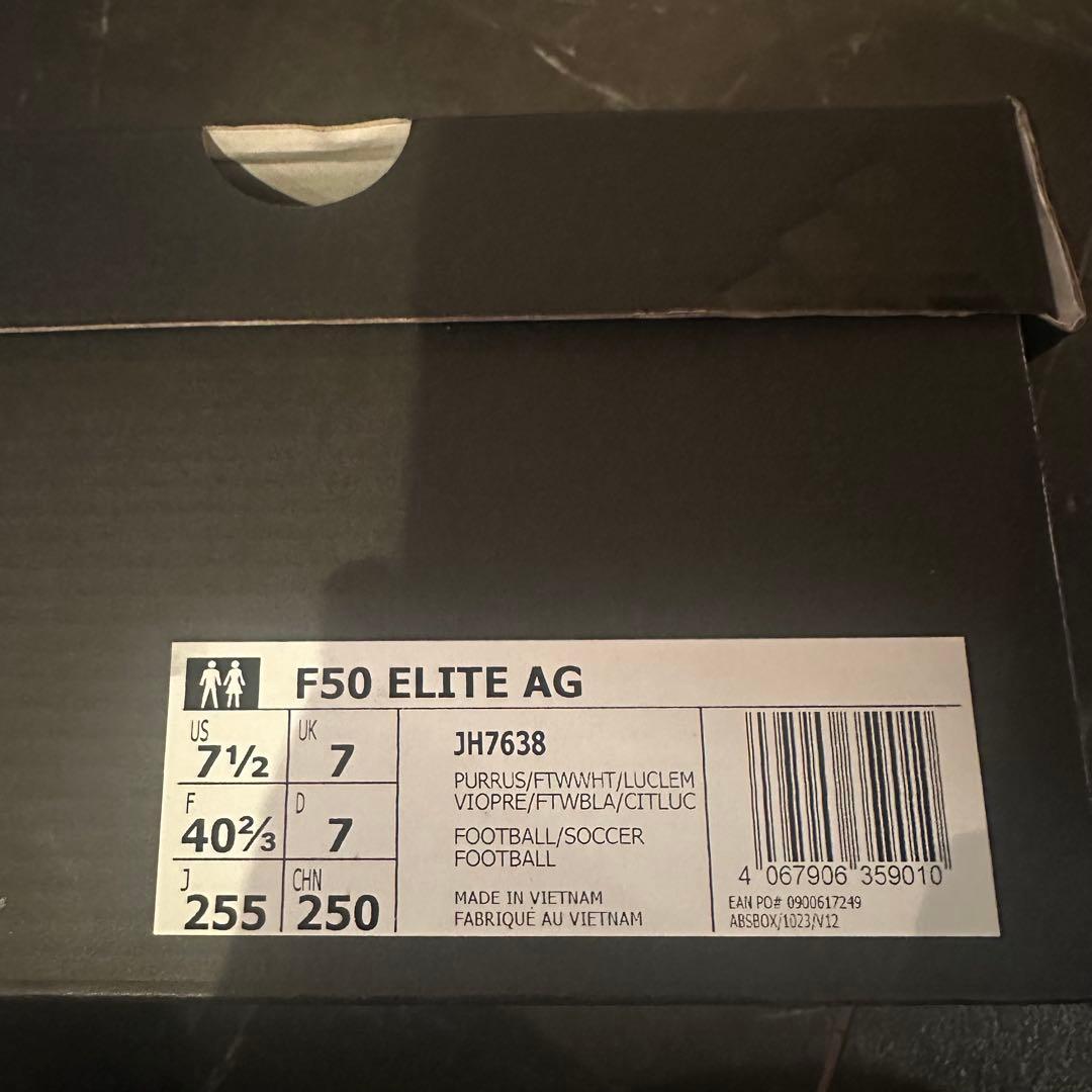 adidas F50 ELITE AGサッカーシューズ 紫/緑　25.5cm