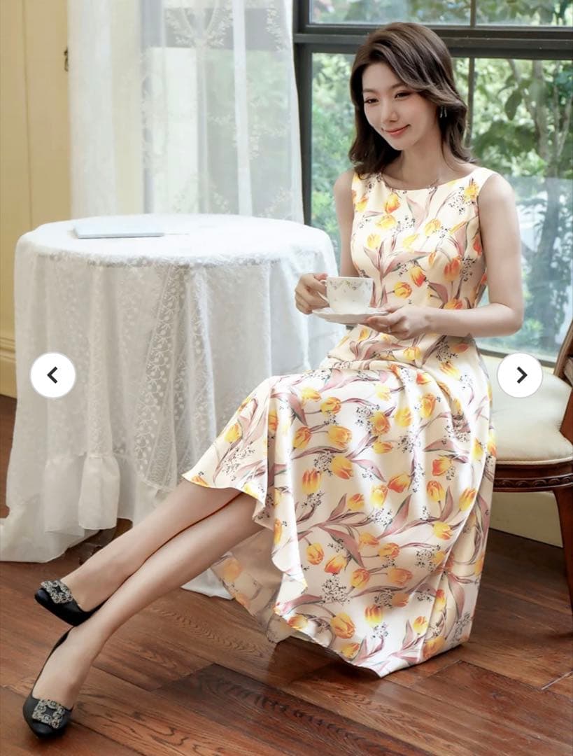 GINZA COUTURE フラワープリントドレス erukei - メルカリ