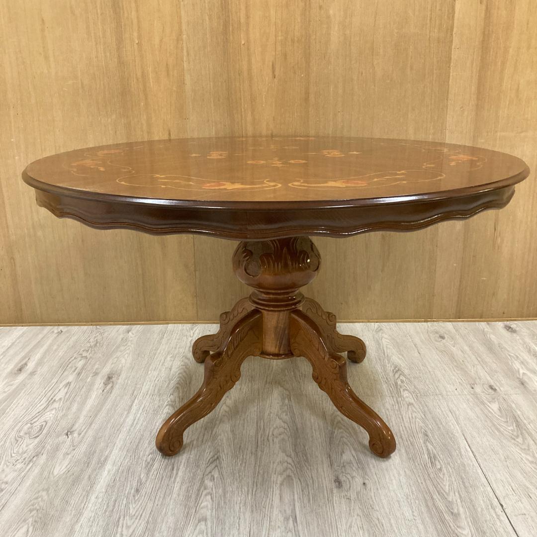 イタリア　象嵌　ダイニングテーブル　クラシック　ラウンド　円形 楽天市場】イタリア製 象嵌 ダイニングテーブル 艶無しテーブル