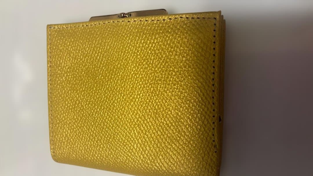 皇居二つ折り財布_がま口 イエローゴールド《新品未使用品》