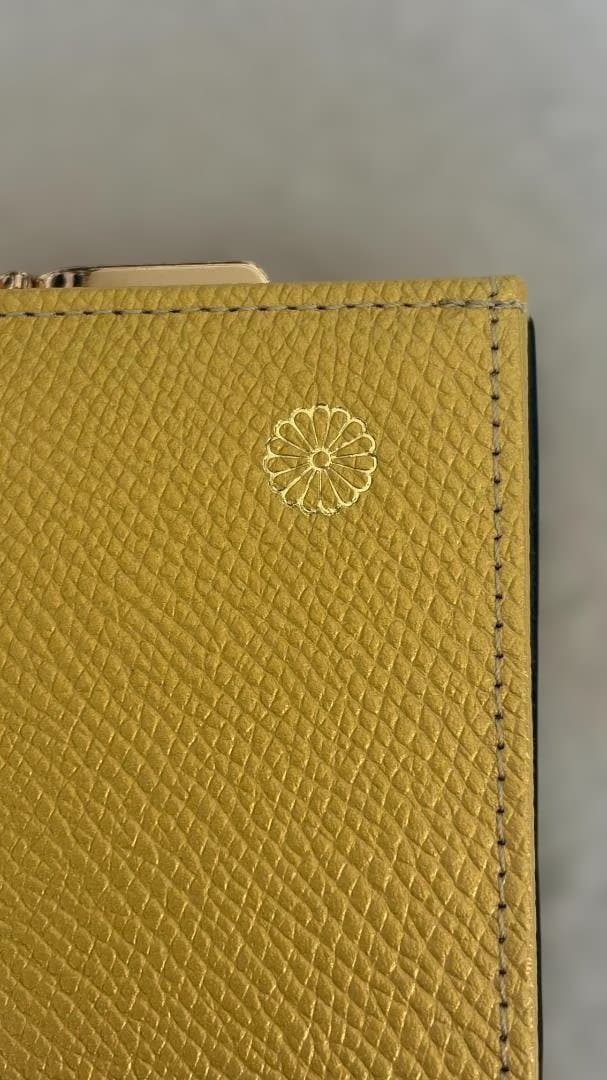 皇居二つ折り財布_がま口 イエローゴールド《新品未使用品》