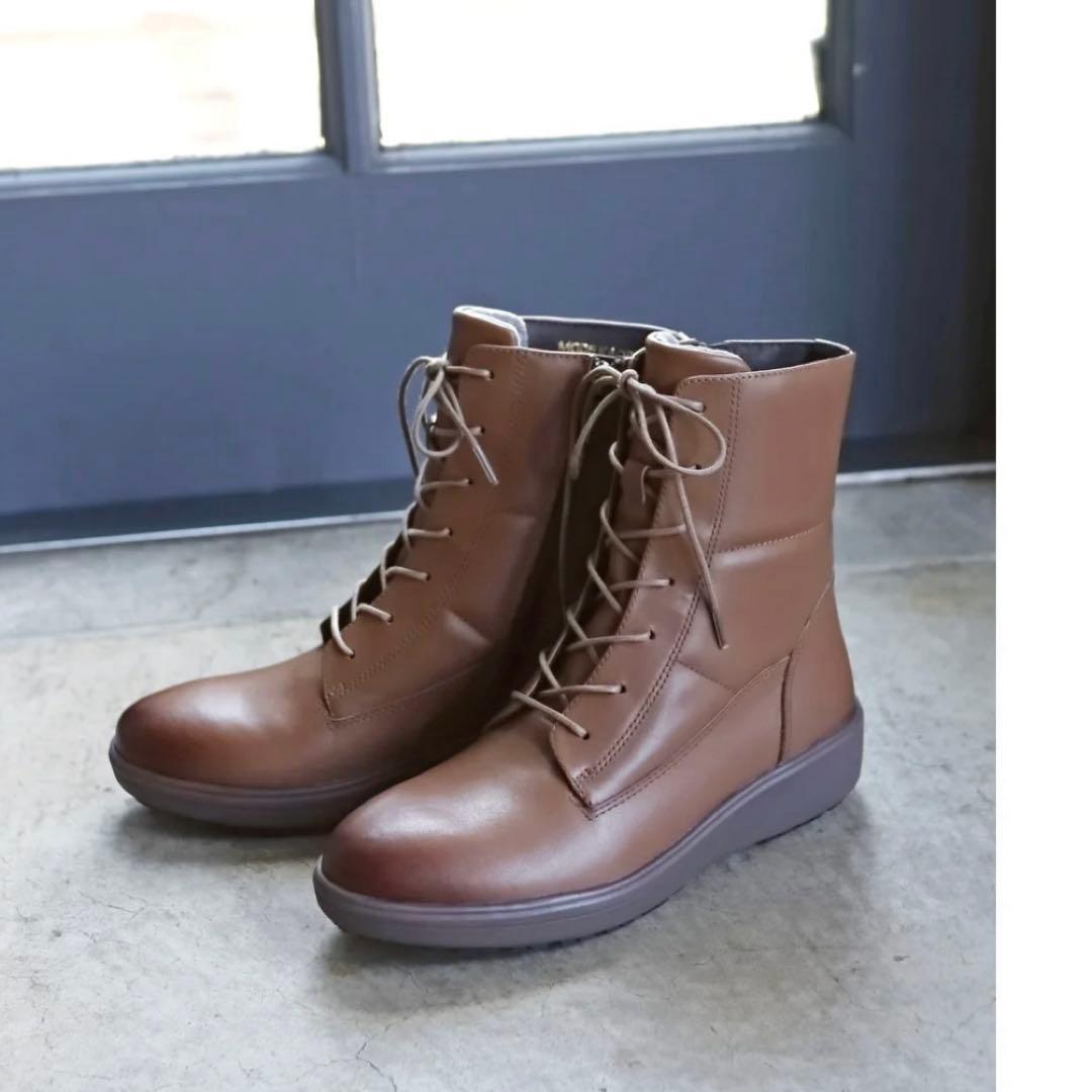 MODE KAORI レースアップブーツ 滑り止め撥水レザー採用 モードカオリ モード カオリ MODE KAORI 【本革】 【撥水 防滑 断熱+発熱】レース