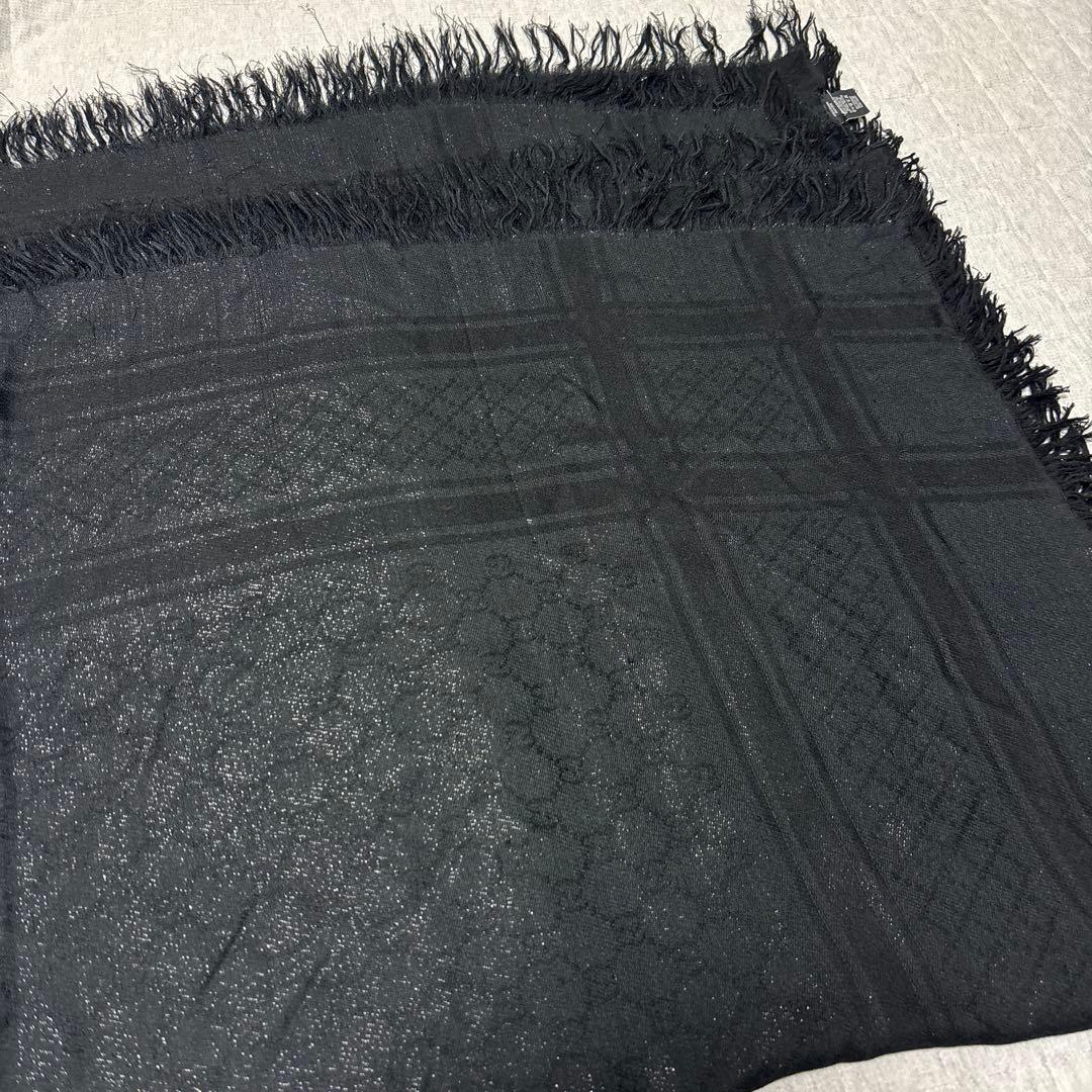 GUCCI グッチ GG大判ストール ラメ シルク混 ブラック - メルカリ