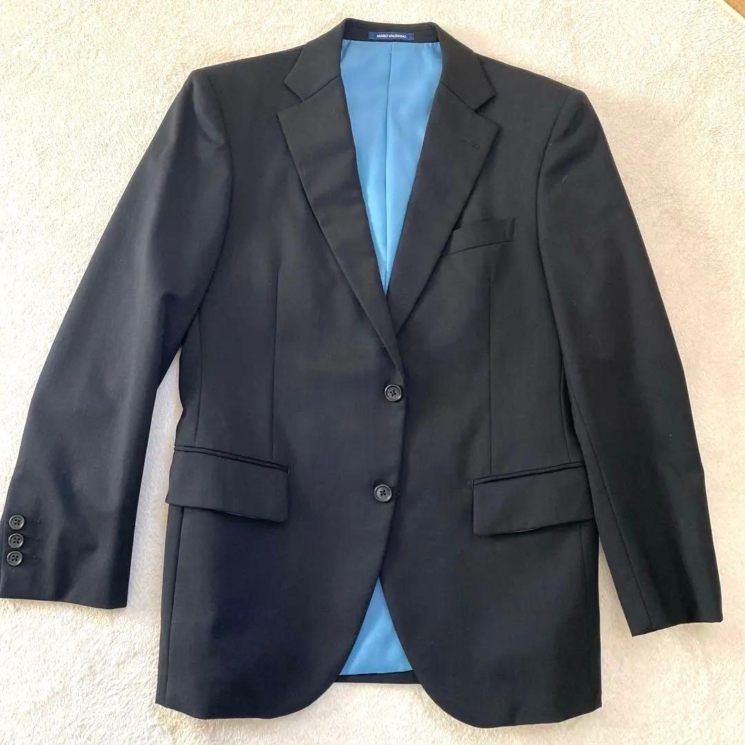 マリオバレンチノ スーツ黒【2パンツ】冠婚葬祭 卒業式 入学式 入社式