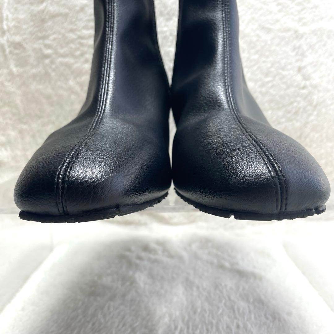 極美品✨LE TALON ストレッチ サイドジップ ショートブーツ 黒 L