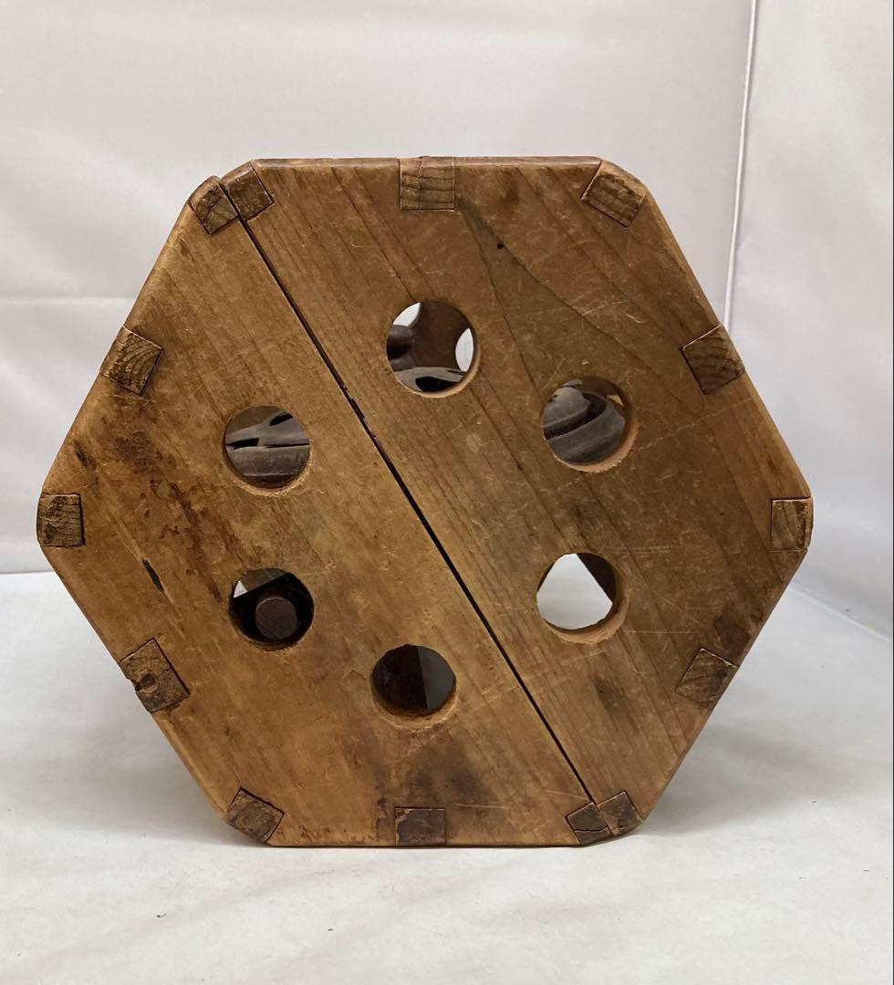 B315s 六角形回転安全炬燵 大正昭和レトロ アンティック 中金具は鉄製