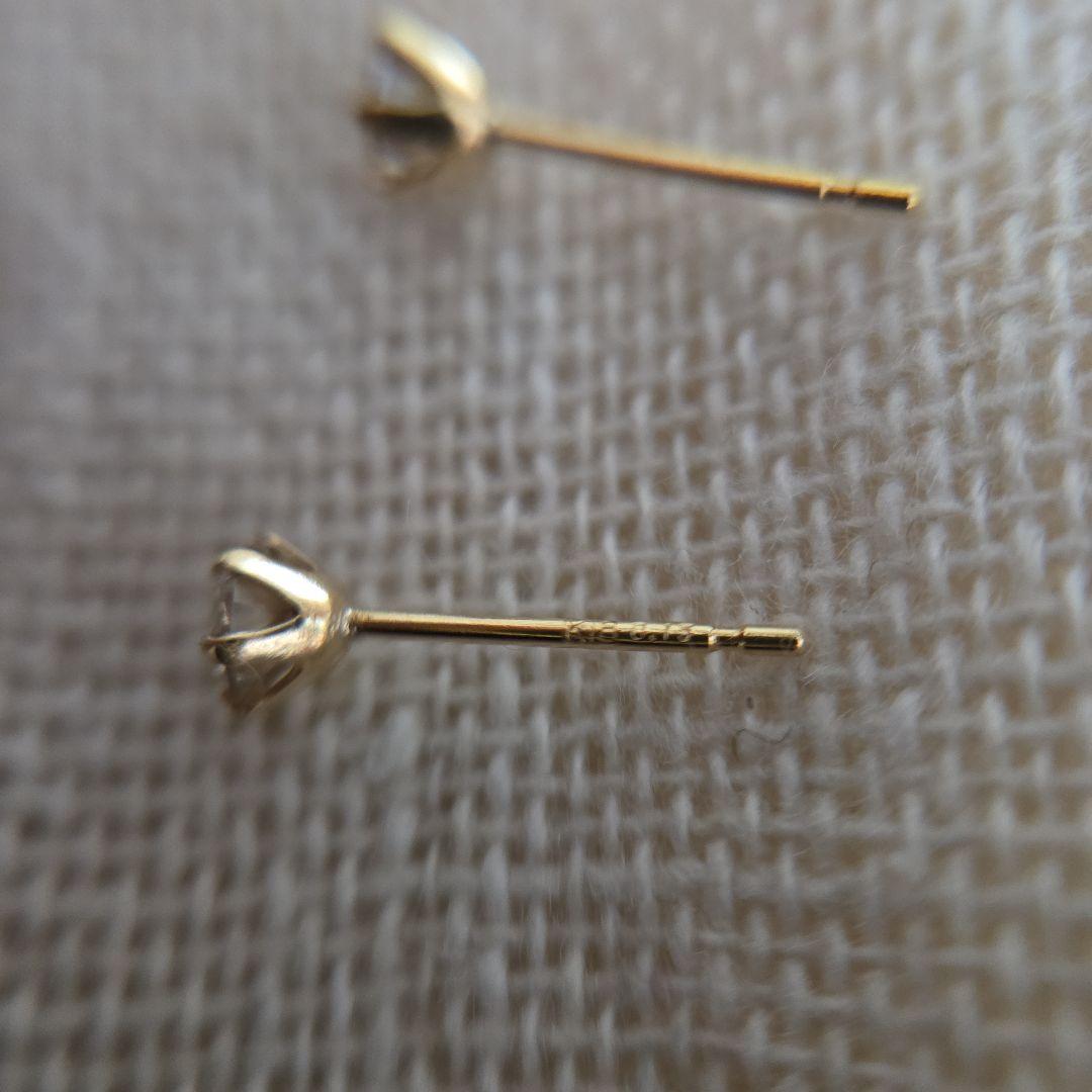 K18YG 1粒 ダイヤ 0.3ct ピアス