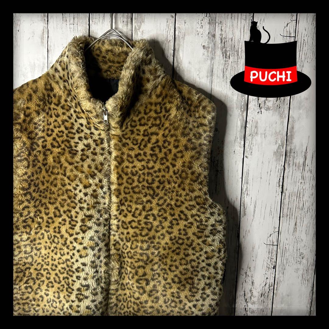 レオパード柄ベスト】ファーベスト☆ヒョウ柄☆アニマル☆豹柄☆M