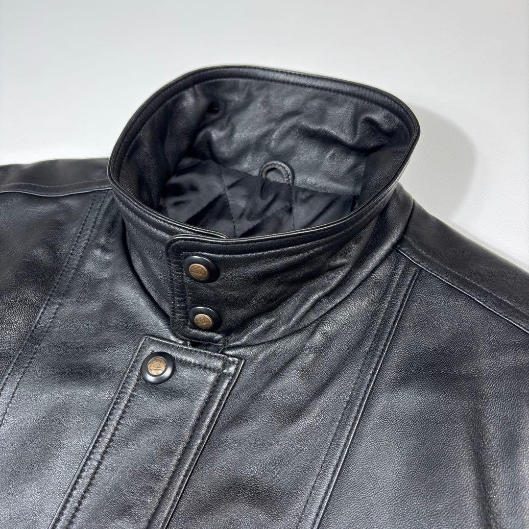 極美品】FARAGO 羊革 レザージャケット A2 中綿キルティング 黒 M