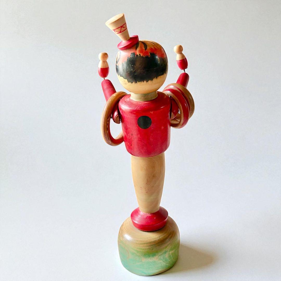 山形県郷土玩具・木地玩具《のんきな父さん》輪投げ・温海（あつみ