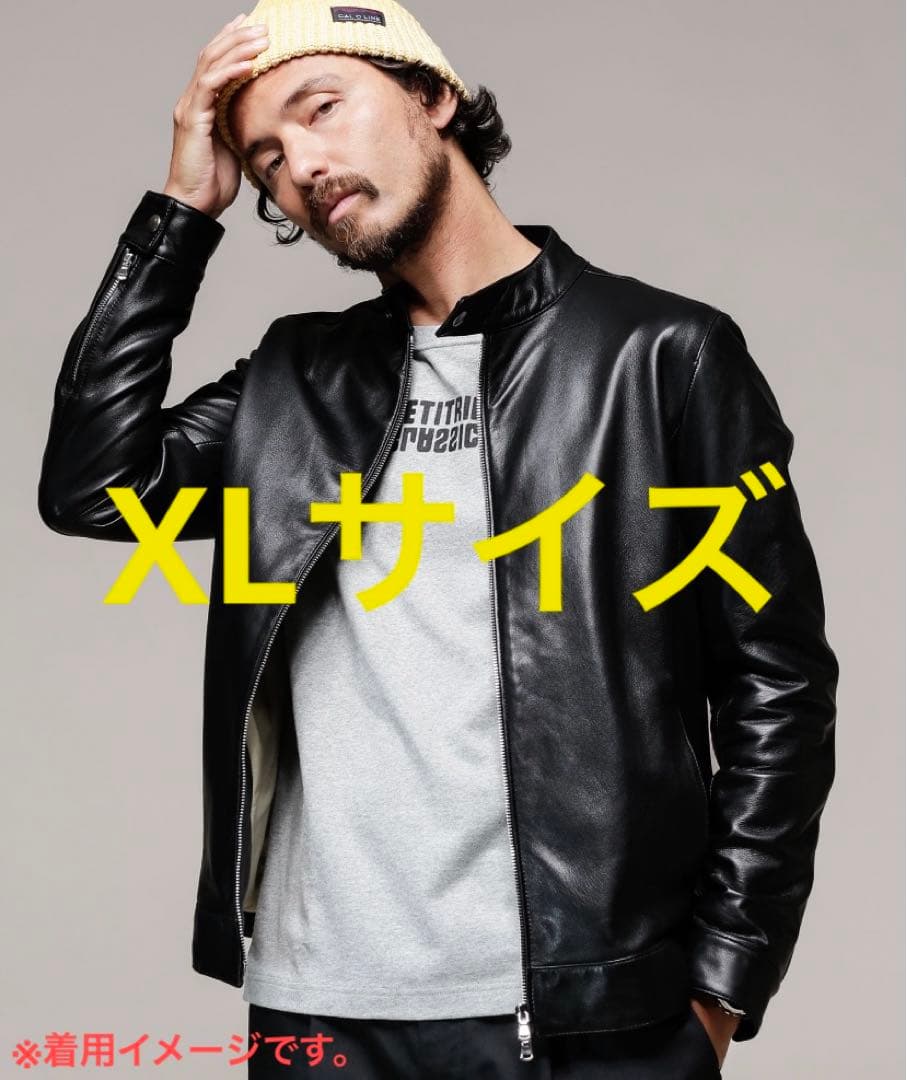 希少XL◎NANO UNIVERSE ラムレザー シングルライダースジャケット