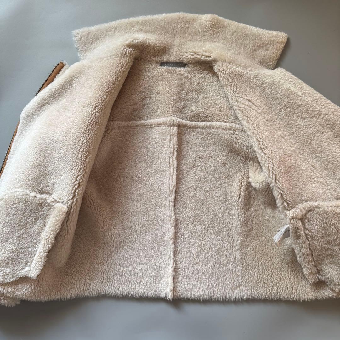 セオリーリュクス キャメル ムートン ジャケット ボア ライダース
