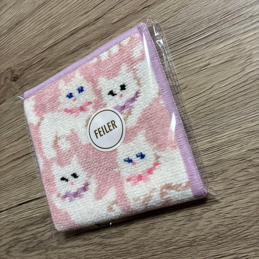 国内正規品！フェイラー ラブラリー モフモフネコチャン ハンカチ
