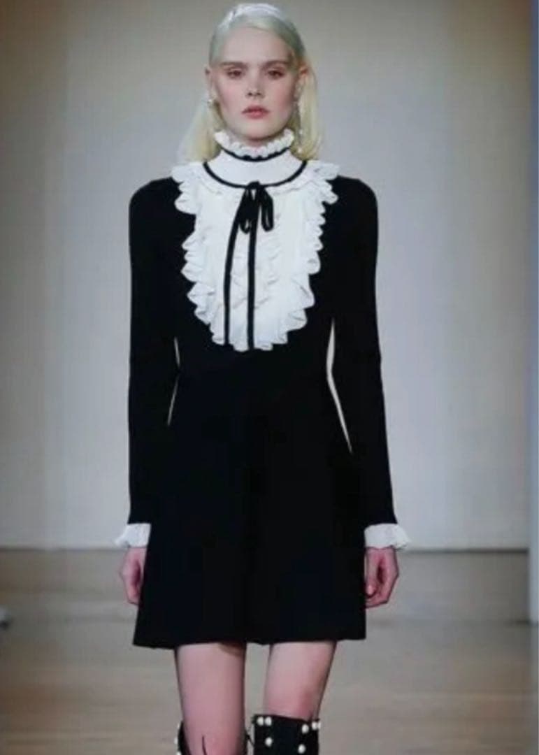 blugirl ブルマリン ブルーガール フリルニットワンピース　黒　40 楽天市場】ブルマリン（ワンピース｜レディースファッション）の通販