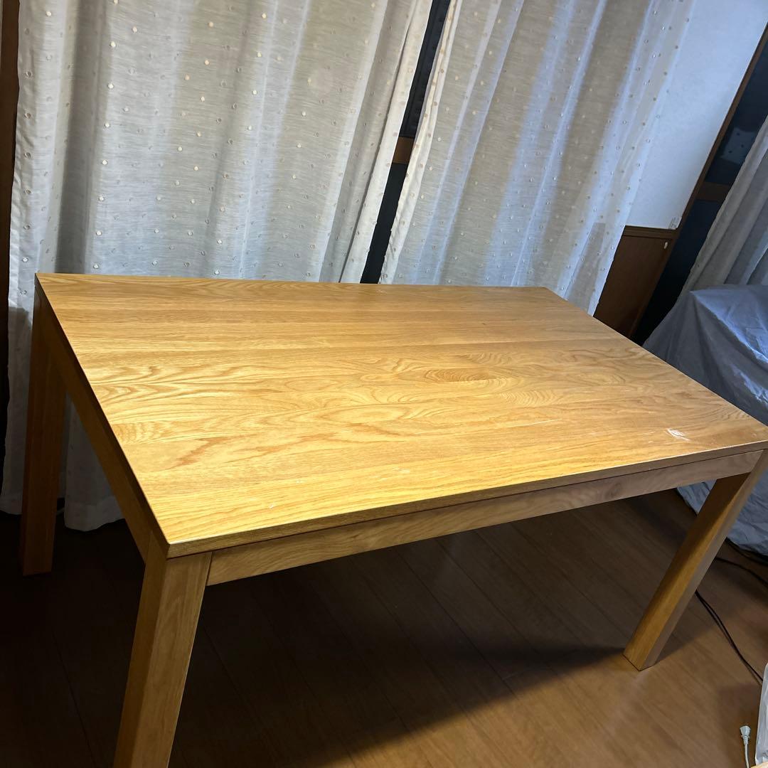 無印良品⭐︎無垢材　ダイニングテーブル　幅140cm ⭐︎短期出品 木製テーブル 引出付 節あり 幅140cm | 無印良品