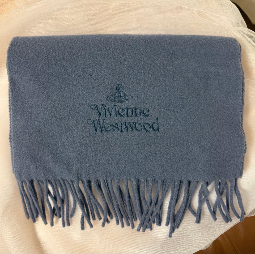 Vivienne Westwood ウールマフラー オーブロゴ フリンジ - メルカリ