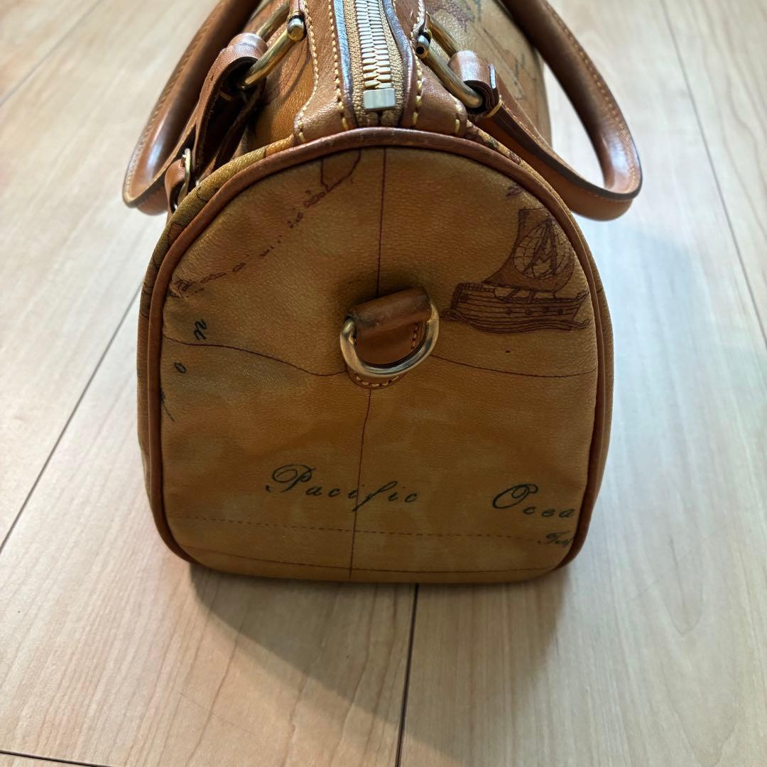 プリマクラッセ 2wayハンドバッグ ミニボストンバッグ 地図柄 レザー