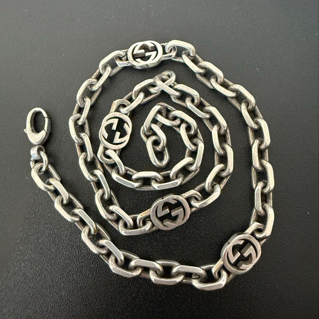 わ*び様 Gucci チョーカーネックレス　シルバー925 GUCCI グッチ チョーカー ネックレス ロゴプレート XXL 925 シルバー