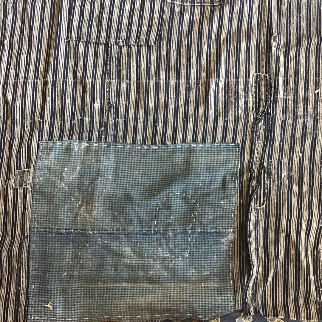 明治時代 古布 木綿 ぼろ布 藍染 刺子 BORO リメイク 大判 骨董 - メルカリ