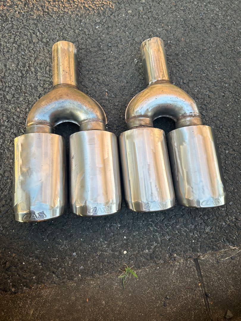 DAD マフラーカッター　2本出し　2セット　1セットでも購入可 マフラーカッター 2本出し デュアル 下向き用 角型 ステンレス製 汎用
