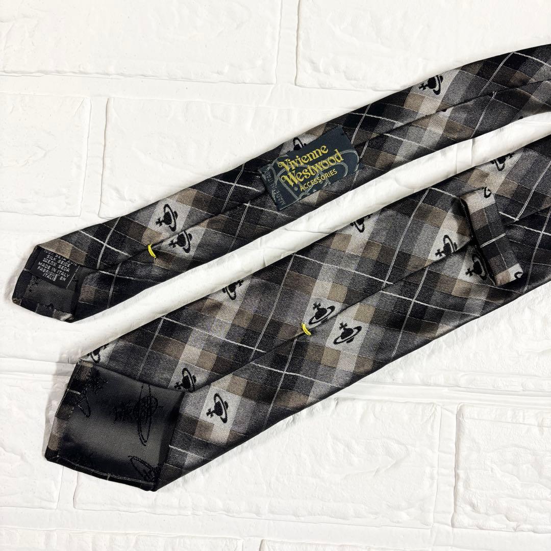 vivienne westwood ヴィヴィアン ネクタイ オーブ チェック柄 - メルカリ