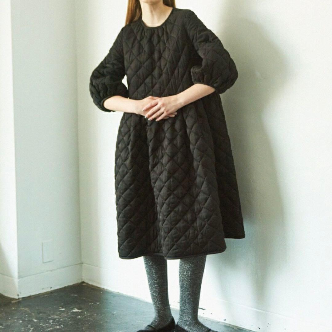 CAROLINA GLASER カロリナ グレイサー ワンピース キルティング CAROLINA GLASER（カロリナ グレイサー）リボン付きキルティング