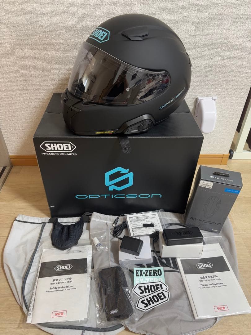 新品　ショウエイ　SHOEI ヘルメット　バッテリー　オプティクソン 付属品全揃 未来のヘルメットが発売開始！SHOEI OPTICSON試用レビュー│WEBヤング
