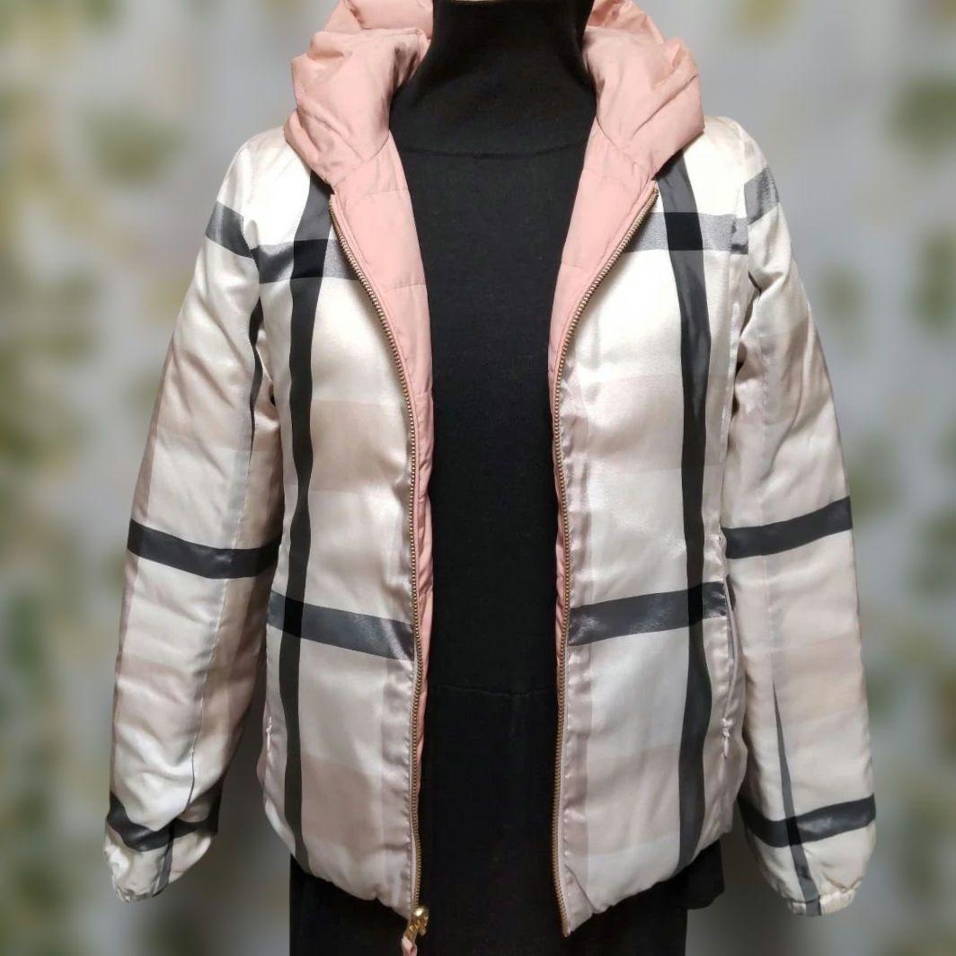 最高品位 BURBERRY BLUE LABEL❀ライトサーモンピンク/チェック ダウンJ