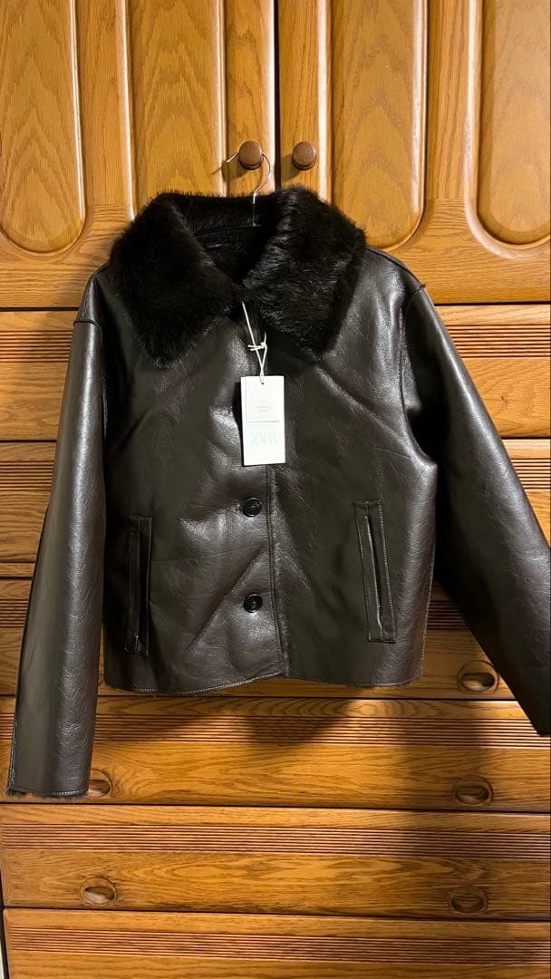ZARA リバーシブルダブルフェイスフェイクレザージャケット - メルカリ
