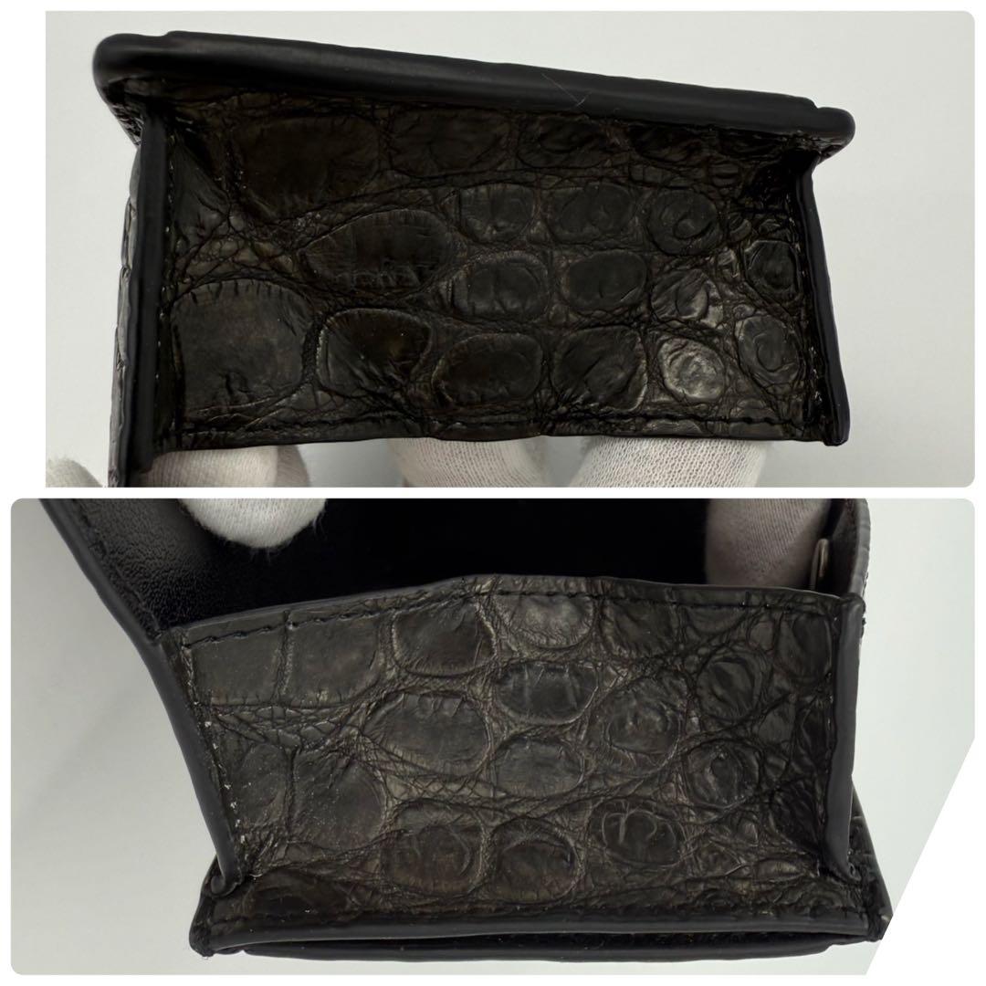 サンザ様専用 vermilion 阿波松煙墨染クロコ S3H マネークリップ